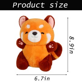 YTPAFK Panda Plush, Cute Red Panda Teddy, 9in Soft Stuffed Animal, for Kids, Girlfriend, Birthday, Home Decor, Turning Red Inspired