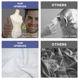 HCY Female Mannequins Torso Dress Form Mannequin Stand for Display 60 inches -67 inches Height Adjustable for Sewing Wooden Base, Fiberglass Body(White), FG281-White