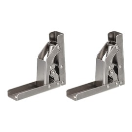 uxcell 90 Degree Folding Shelf Hinge Bracket, 2pcs Hidden Table Holder Bracket for Furniture Parts