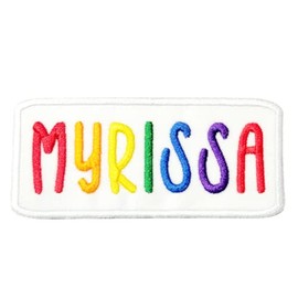 Rainbow Name Patch Iron-on or Sew-on Applique Embroidered Patch for Uniform, Backpack, Christmas Stocking, Easter Basket, Wedding, School - 007