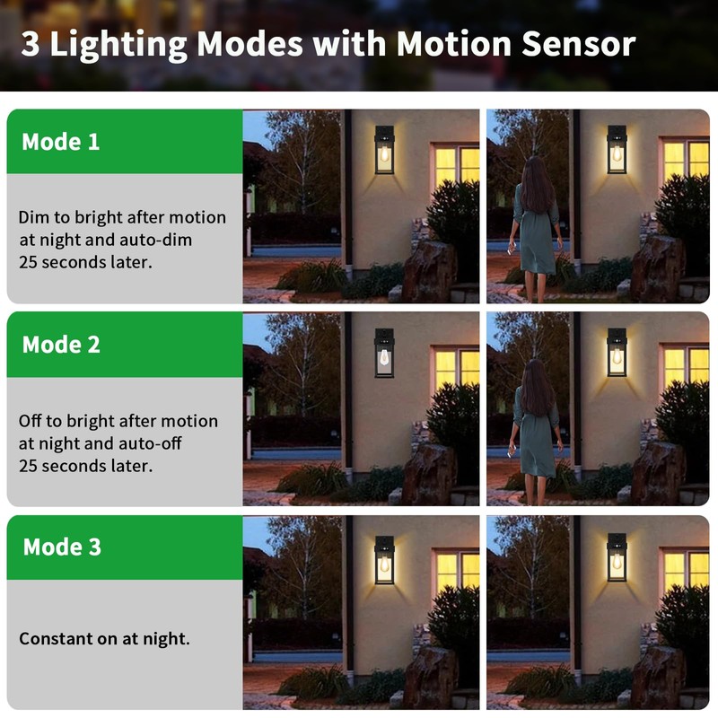 Auzev Outdoor Solar Wall Lights Fixtures Exterior Solar Wall Lantern