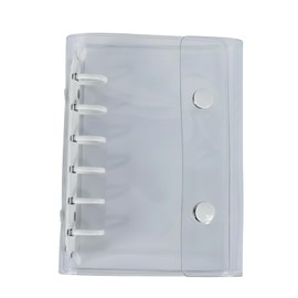 BLOOPIC Personal Organizer, Transparent, A7 Size, 6 Holes, Mini Clear Binder, PVC Clear Material, Soft, Double Buckle Design, Sealing Book, Binder, Pocket Size, For Students, Offices, Sealing Book