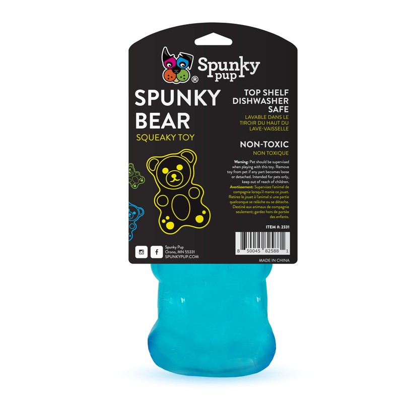 Spunky pup Spunky Bear Interactive Squeaky Dog Toys - Gummy