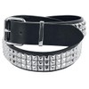 Black Premium by EMP Unisex Black Triple Row Rivet Belt,