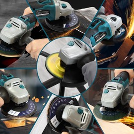 Cordless Angle Grinder, 9000RPM Electric Power Angle Grinder Kit with Brushless Motor, 5 inch Cut-off Grinder for Polishing/Sharpening/Removing Rust(No Battery)-JOVANT