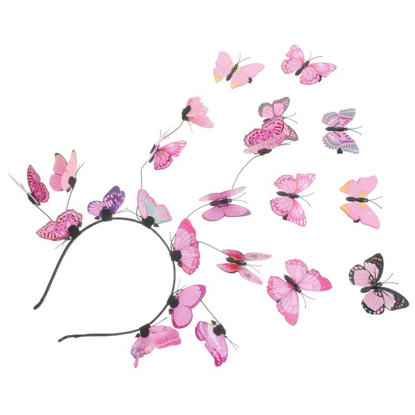 OHPHCALL Bridal Hair Accessories Butterfly Headband Party Headband Butterfly Headpieces