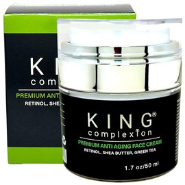 KING Complexion Black Mens Organic Anti Aging Face Cream - Christmas Gift for Men - Non Greasy - Easy Pump Jar - Won't Irritate - All Skin Types - Black Owned - Mens Face Moisturizer (1.7 oz)