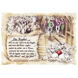 Die Staffelei Gift Kegler / Funny Poem with Loving Drawing on High-Quality Paper / Special Gift Idea for the Kegler