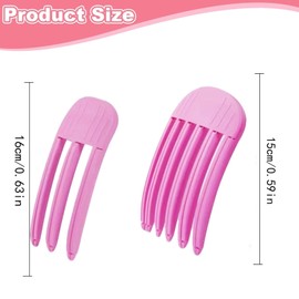 2 PackRookii Wind Shaping Styling Comb for Fluffy Bangs,Easy High Crown Volume Tool Men Women,Volumizing Hair Clips Instant No-Trace Hair Root Lifting Clips for Natural Voluminous Look,Pink