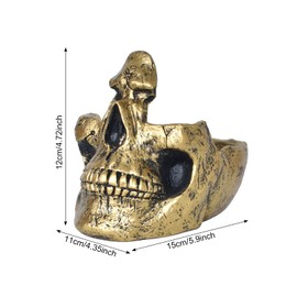 Dokeno Innovative Skull Glasses Holder, Gothic Decoration for Home and Office, Stylish Skull Decoration, Multifunctional Storage for Small Items, Practical Skull Glasses Holder, Gold