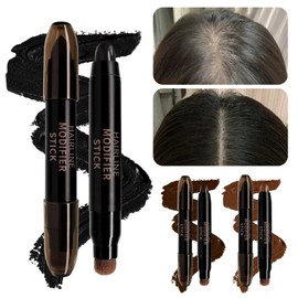 Root Cover Up Stick, Double Head Root Touch Up, Instant Grey Coverage & Hair Loss Cover for Thin Hairlines & Eyebrows & Beard Line, Long Lasting Sweatproof Waterproof Quick Color (#01)