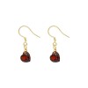 Magicbax 18K Gold Love Red Heart Cubic Zirconia Dangle Drop