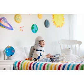 Classic Cantabile Children's Drum, Astronaut 8 Inches, Made of Wood, with Fun Design, Ideal for Children from 3 Years, Children's Drum with 20.5 cm Diameter, Includes Wooden Drumsticks