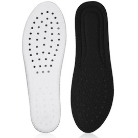 WLLHYF Memory Foam Insoles Cropable Comfort Insoles Cushioned Shock Absorption Support Pads Breathable Replacement Sports Insoles for Men Women (Men: UK 8-11, Black)