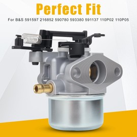 591137 Carburetor Compatible with Briggs and Stratton 590948 775EX Lawn Mower Parts Carb with B&S 591137 with 111P02 114P02 Series Engine