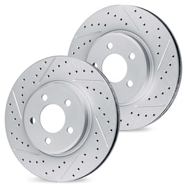 R1 Concepts Front Brake Rotor Kit |Brake Rotors| Brake Disc |Drilled and Slotted|fits 1999-2014 Acura CL, MDX, TL, TSX; Honda Accord, Odyssey, Pilot