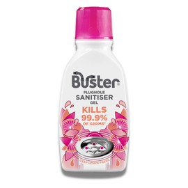 Buster Sanitiser Gel 300ml – Berry Fragranced Plughole Freshener – Kills 99.9% Germs – Coats Pipes to Tackle Stains & Smells – 6 Doses per Bottle