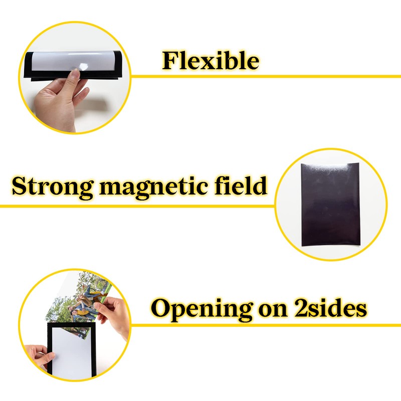 10 Pack 4"x6" Premium Super Slim Magnetic Picture Pockets Frames