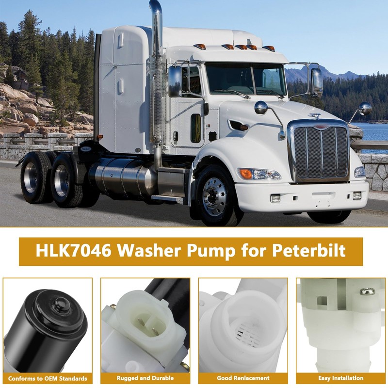 Earthtec Truck Windshield Wiper Washer Fluid Pump for Peterbilt 104307