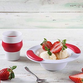 Ornamin children's bowl 200 ml "Giraffe" red | sturdy kids' tableware, ideal for small portions | melamine, BPA-free, non-slip bowl, toddler tableware, plastic bowl, dessert bowl