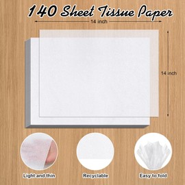 Phinus 140 Sheets White Tissue Paper, 14 x 20 Inches Tissue Paper Bulk, Wrapping Tissue Papers for Weddings Birthday DIY Project Arts Craft Decor