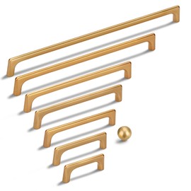 10 Pack 3.75 Inch(96mm) Modern Brushed Champagne Bronze Cabinet Pull Handle Timeless Drawer Handle Pull Classic Cabinet Hardware for Kitchen Dresser Bathroom, Screws Included, Champagne(3.75x10)