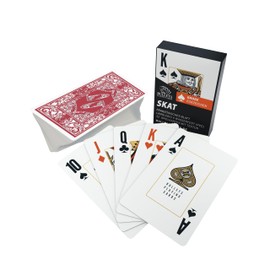 Bullets Playing Cards, Skat Card Deck for Seniors (French Leaf), Plastic, 2 Corner Signs, Jumbo Index, 57 x 88 mm