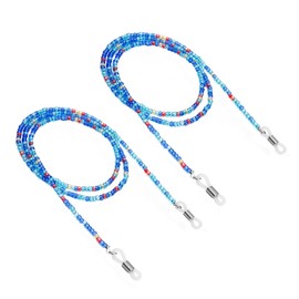 SAFIGLE 2pcs Acrylic Beaded Eyeglass Strap Eyewear Retainer Chain for Glasses Stylish and Functional Glasses Holder for Sports and Outdoor Activities