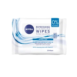 NIVEA 3 in 1 Refreshing Cleansing Wipes Pack of 6 (6 x 25 Wipes), Refreshing Make-Up Wipes with Vitamin E, Cleansing Face Wipes, Make Up Remover