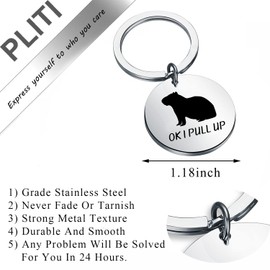 PLITI Capybara Lover Gift Capybara Owner Gift Rodent Animal Lover Gift Ok I Pull Up Capybara Keychain For Women (pull up ky)