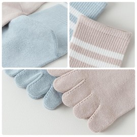 Risipu Toe Socks for Women 6 Pairs Cotton Breathable Five Finger Running Sock,Athletic Sport Crew Ankle Kintoe Socks for Daily Wear, Yoga, Fitness,UK 2-6