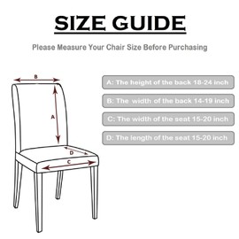 WedDecor Black Short Spandex Chair Cover with Floral Print for Wedding Banquet Dining Room Cover Stretchy and Elastic Cushion Covers Protection 1 Piece - Black