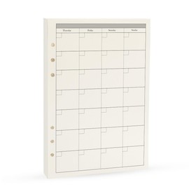 6 Ring Binder Refill, Undated A5 Planner Inserts, Monthly Planner Refill for Compatible with Filofax, Tracker Book, 45sheets/90pages, Harphia(A5 5.59 x 8.27'',Monthly)