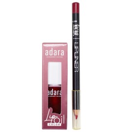 Kit Viral de Labios Lip Oil Color Adara y Lapiz Delineador Ivy Cosmetics 3 tonos disponibles (Red Velvet)