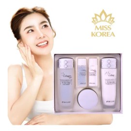 Set Aclarador 3W Clinic Colágeno Crema Emulsión Toner Piel Antiedad