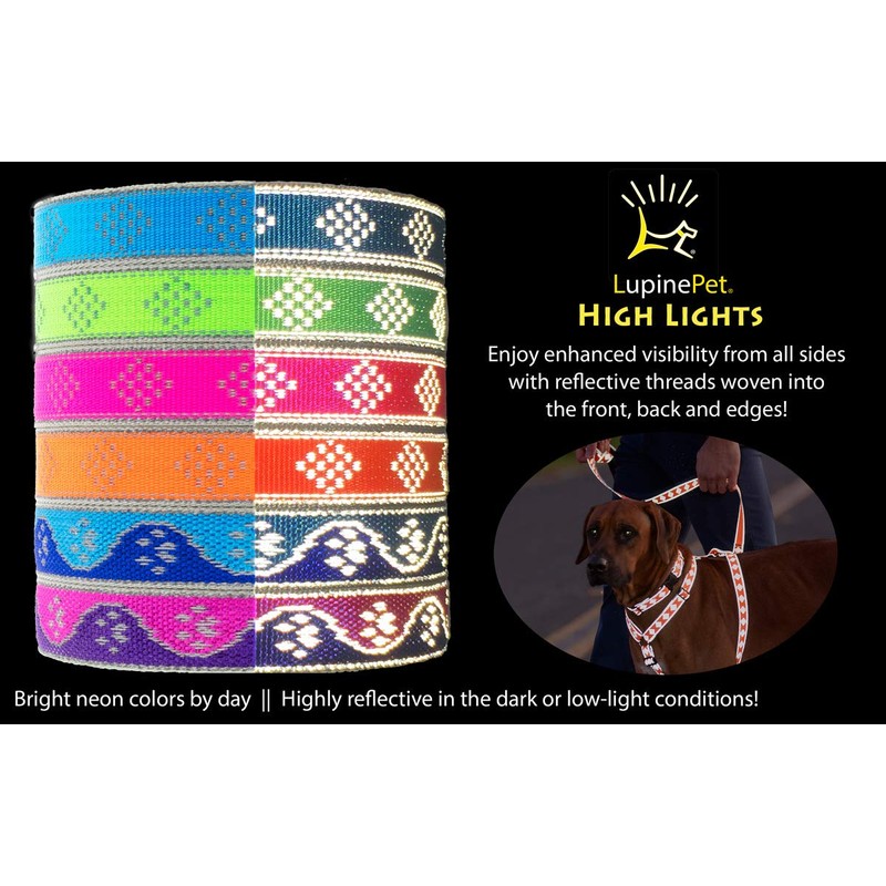 Lupine Reflective Extra Small Adjustable Dog Harness 1/2" Wide Pink