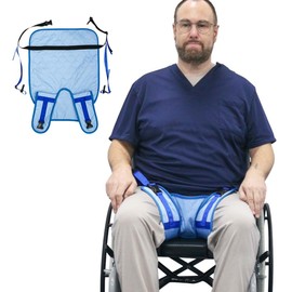 Ehucon Wheelchair Seat Belt Highly Absorbent Incontinence Pad,a Pelvic Holder for Fall Prevention of Elderly Waterproof Seat Protector with Adjustable Straps (43cm x 65cm)