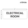 Electrical Room Sign, Durable ABS Plastic with Full Adhesive Backing,