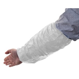 TIGA-MED PE Sleeve Protectors, 40 x 20 cm, Waterproof and Breathable, with Elastic Band, Latex-Free, Blue or White, 100/500/1000/2000/4000 Pieces, Protective Sleeves, Arm Protection, Sleeve Protection