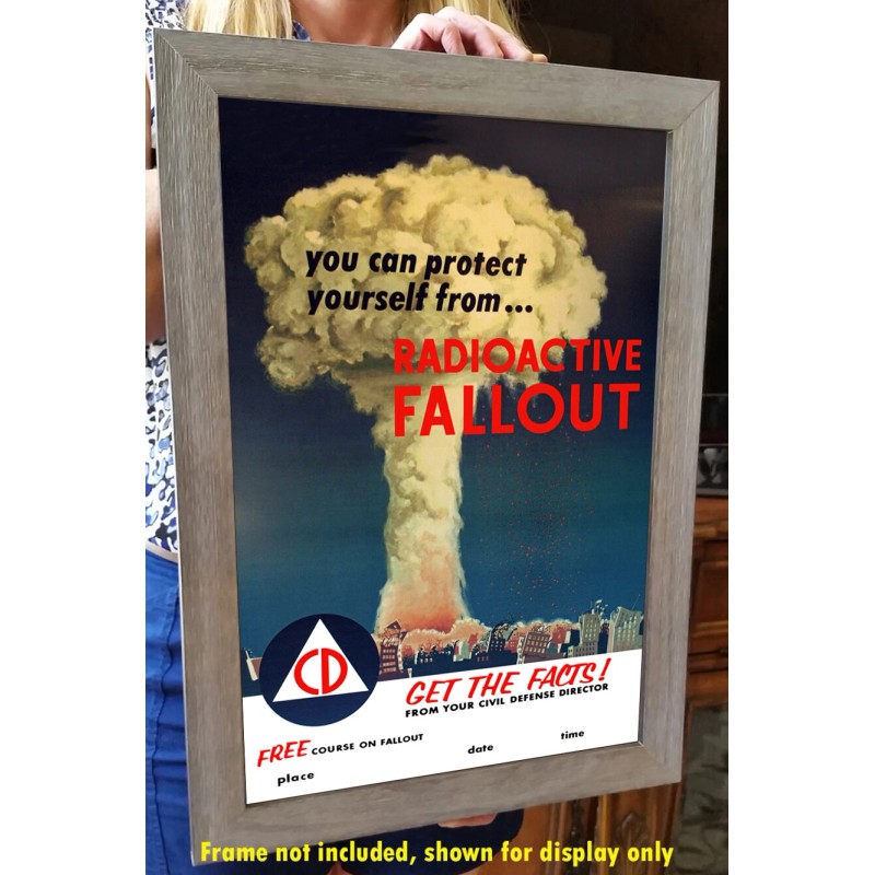 1955 Civil Defense Radioactive Fallout Training Vintage Poster