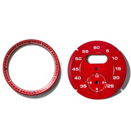 Xotic Tech Interior Dial Ring Gauge Face Chrono Sporty Guard Overlay Cover Trim Instrument Compatible with Boxster Cayenne Cayman 991 Panamera 970(Red)
