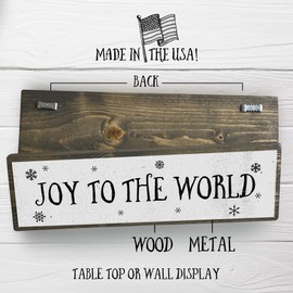 Christmas Wood Signs (Medium - Wood And Metal, Joy To The World)