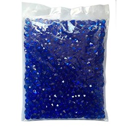 Liying Confeti de mesa de diamantes acrílicos con cristales redondos de imitación para dispersos, rellenos de jarrones, artes y manualidades, decoración de boda (10 mm, 1000 piezas azul real)