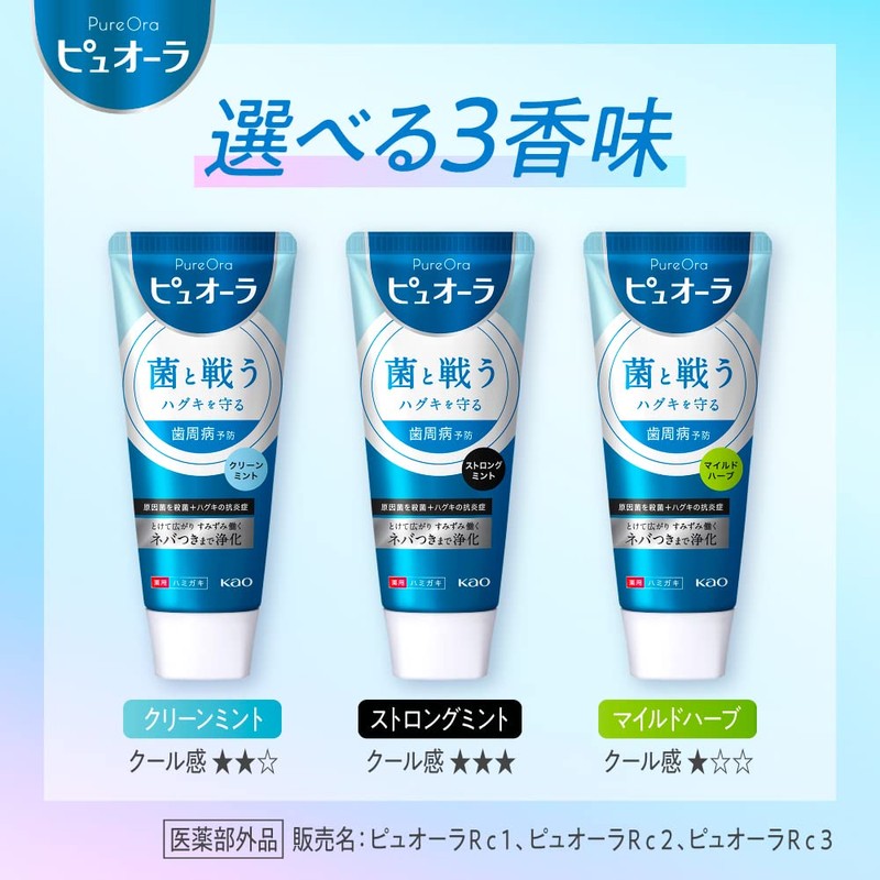 Puora Medicated Toothpaste, Clean Mint, Mint, 1.1 oz (30 g)