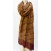Oversized Paisley Diagonal Stripe Wool Blend Shawl Wrap Stole Scarf