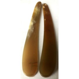 2 Real Ox Horn Handles to Restore Straight Razors With Brass Hardware