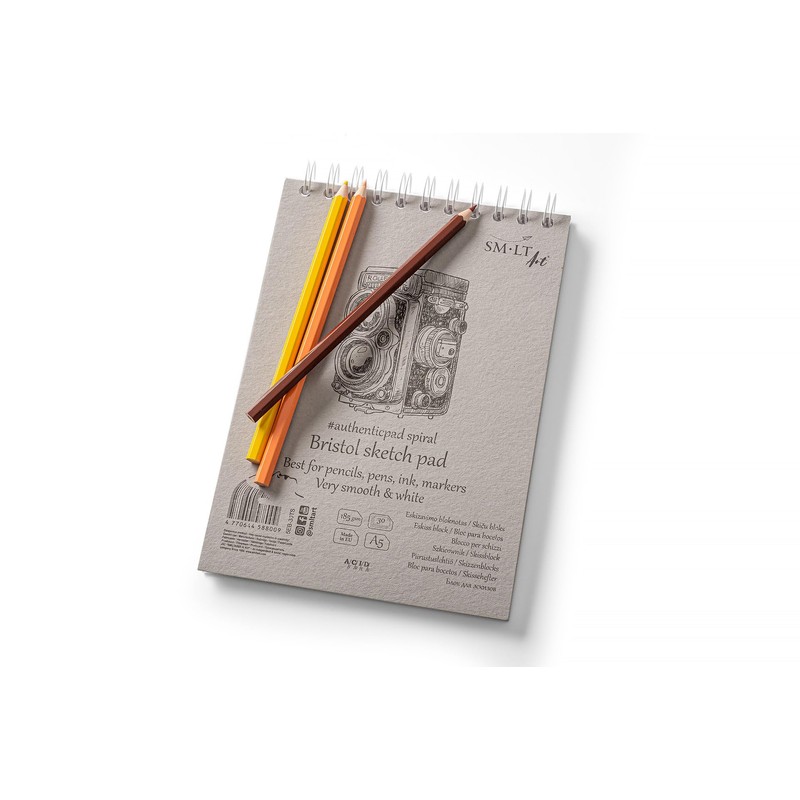 SM-LT Bristol Spiralblock, A5, 30 Blatt, 185 g/m²