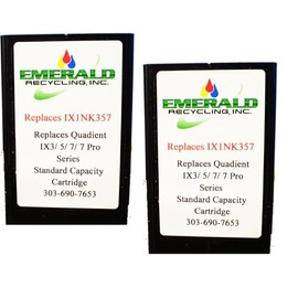 Emerald Recycling, Inc. Compatible IXINK357 (2-Pack) Quadient Neopost Ink Cartridge for The IX3, IX5, IX7 Postage Mailing Machines - Replacement Red Postage Meter Cartridge