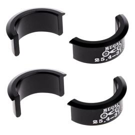 SeonFook 4pcs Bicycle Handle Shim Stem Spacer Aluminum Alloy 25.4-31.8mm Lightweight Bike Handle Shim Adapter Gasket Mountain Bike Road Bike Conversion Piece Accessory Tool (Black)
