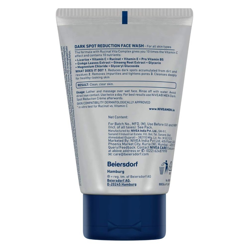 Nivea Men Dark Spot Reduction Face Wash (10X Whitening), 50G